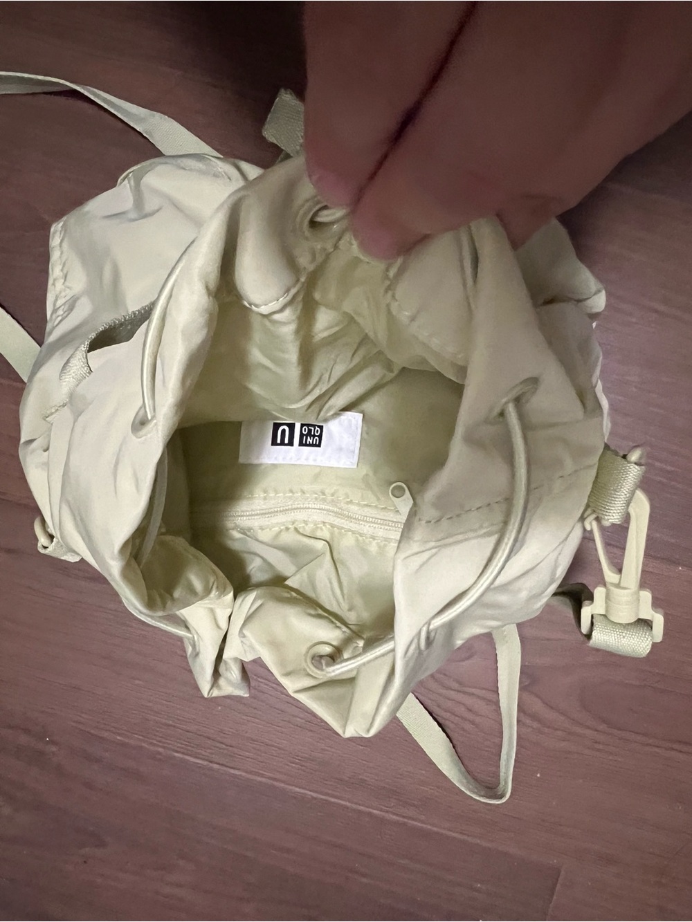 Uniqlo Pale Yellow Shoulder Tote / Crossbody Bag - Picture 3 of 4